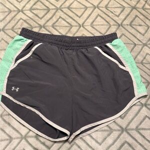 Under Armour Women's Charcoal and Mint Athletic Shorts